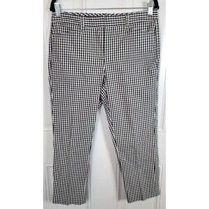 Lands' End Womens Gingham Mid-Rise Slim Leg Pants Size 8 Petite